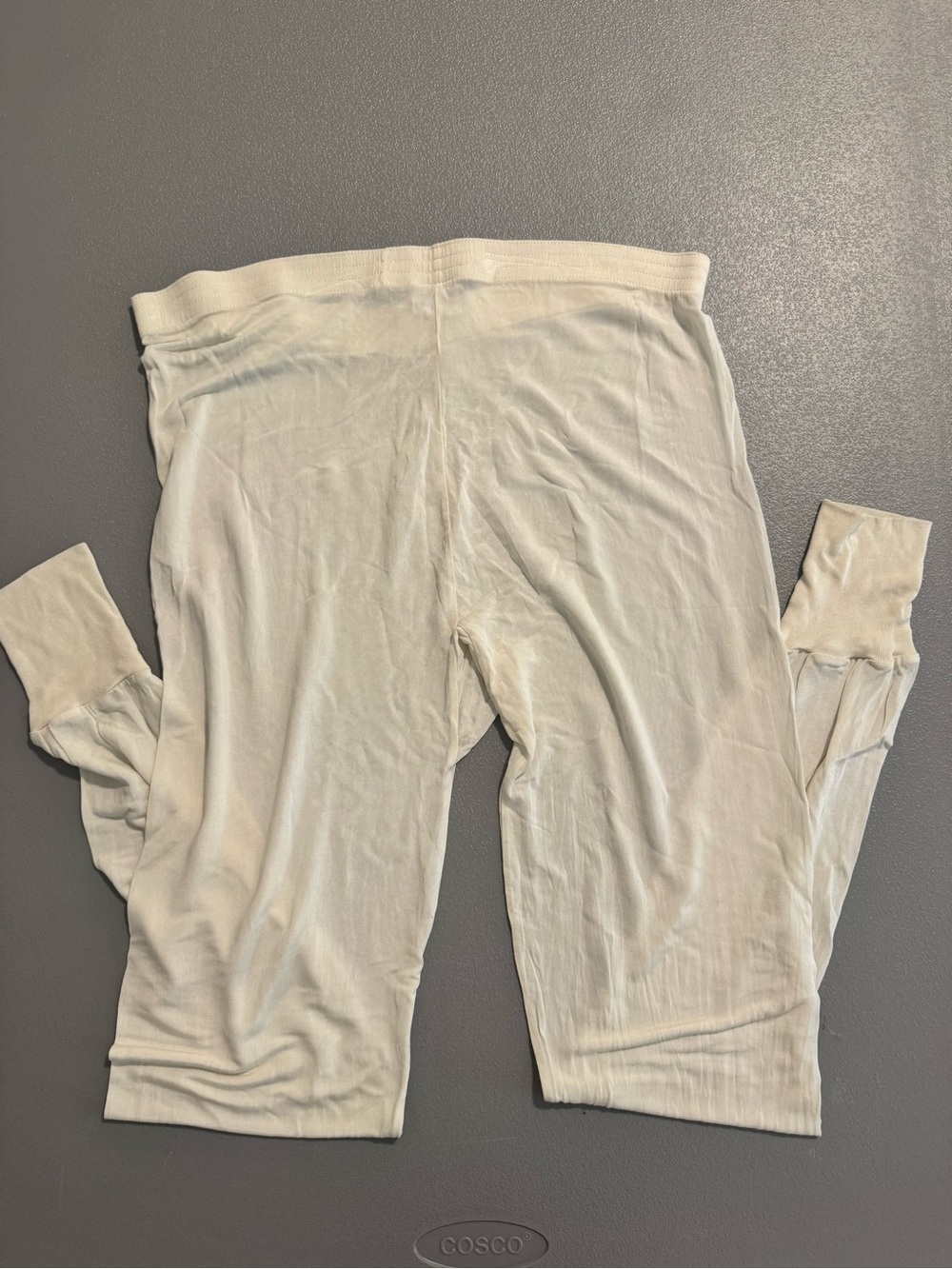 VTG Lands' End Women's Cream 100% Silk Long Johns Pajama Pants M - Picture 5 of 10